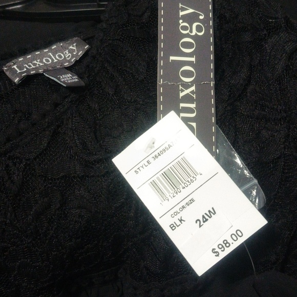 New Black Lace Midi Dress / Size 3X - Picture 6 of 6